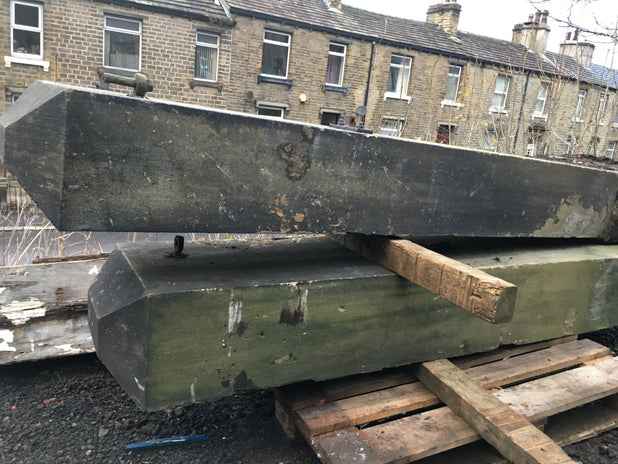 Pair Of Reclaimed Yorkstone Yorkshire Stone Gateposts