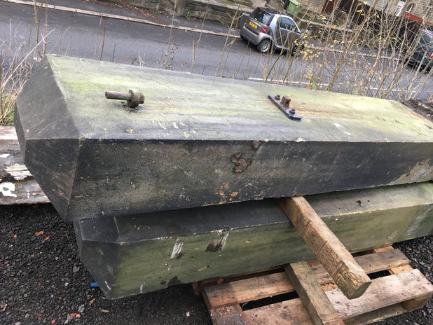 Pair Of Reclaimed Yorkstone Yorkshire Stone Gateposts