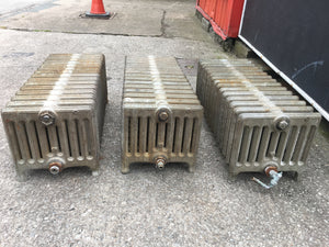 Antique Low Cast Iron radiators-3 Identical Working Order 15 Bars