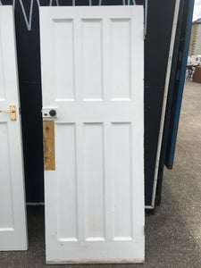 2 Original Antique Oak Internal 6 Panel Doors Ready For Refurb