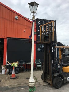 Victorian Cast Iron Lampost 3.9 Metre With Lantern & Ladder Post