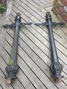 Two Victorian Cast Iron Lamp Posts