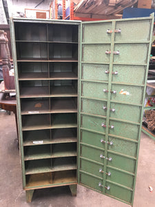 Vintage Steel Green Industrial Storage Lockers