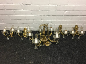 Vintage French style Chandelier With 4 Wall lights