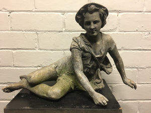 Large Antique Spelter Figure Could Be Peter Pan Maybe ??