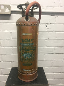 Vintage 'ACME' Copper Studded Fire Extinguisher